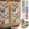 Window Film Static Cling Privacy Protection Stained Glass Film PVC Stained Colorful Plants Flowers Printed Home Decor Stickers