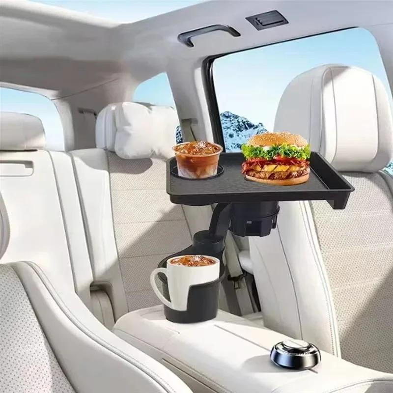 High Quality Universal Car Cup Holder Tray - 360 °   Rotating Adjustable Dual Cup Organizer