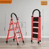 Утолщенная складная лестница для использования в помещении с узором «елочка».: 4-5-ступенчатая телескопическая и портативная конструкция.