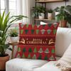 Merry Christmas Red Art Pillow Case  Plush Fabric Soft  Pillowcase Double Sided Print Cushion Cover Household Gifts