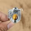 Sterling Silver Natural Tiger's Eye Multi Stone Sister Flower New Ring Jewelry