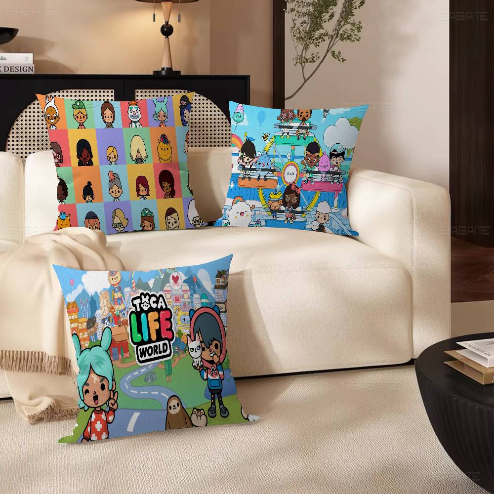 Toca Boca Toca Life World Pillow Anime Pillow Sofa Bed Head Pillow Cover Cushion Cover 45x45 cm Fashion
