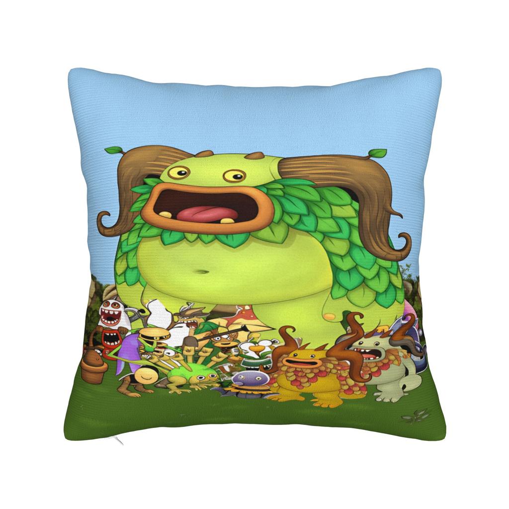 My S-Singings M-Monsters Pillow Case Kawaii Pillow Cover Graphic Pillowcases For Living Room Sofa