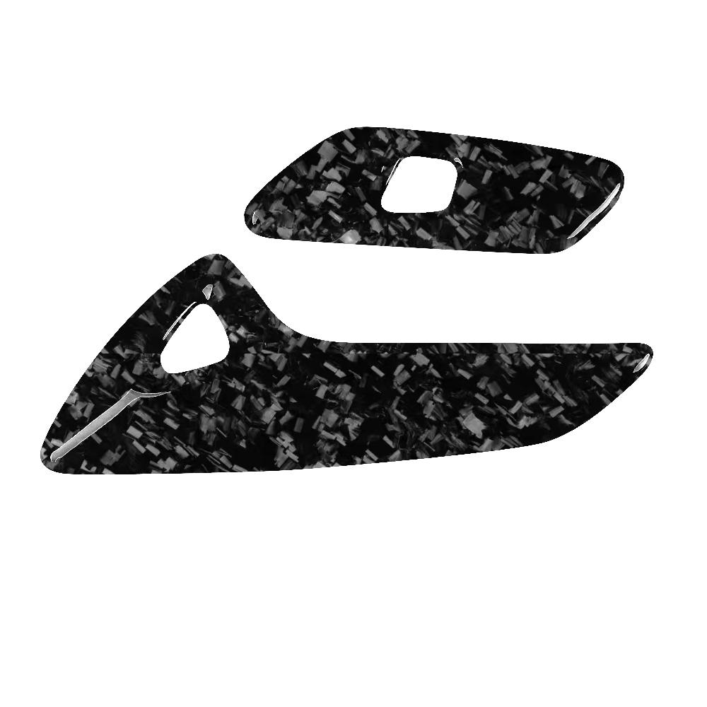 For Chevrolet Corvette C7 ZR1 Z06 2014-2019 Real Dry Forged Carbon Fiber Door Handle Button Panel Cover Sticker Car Accessories