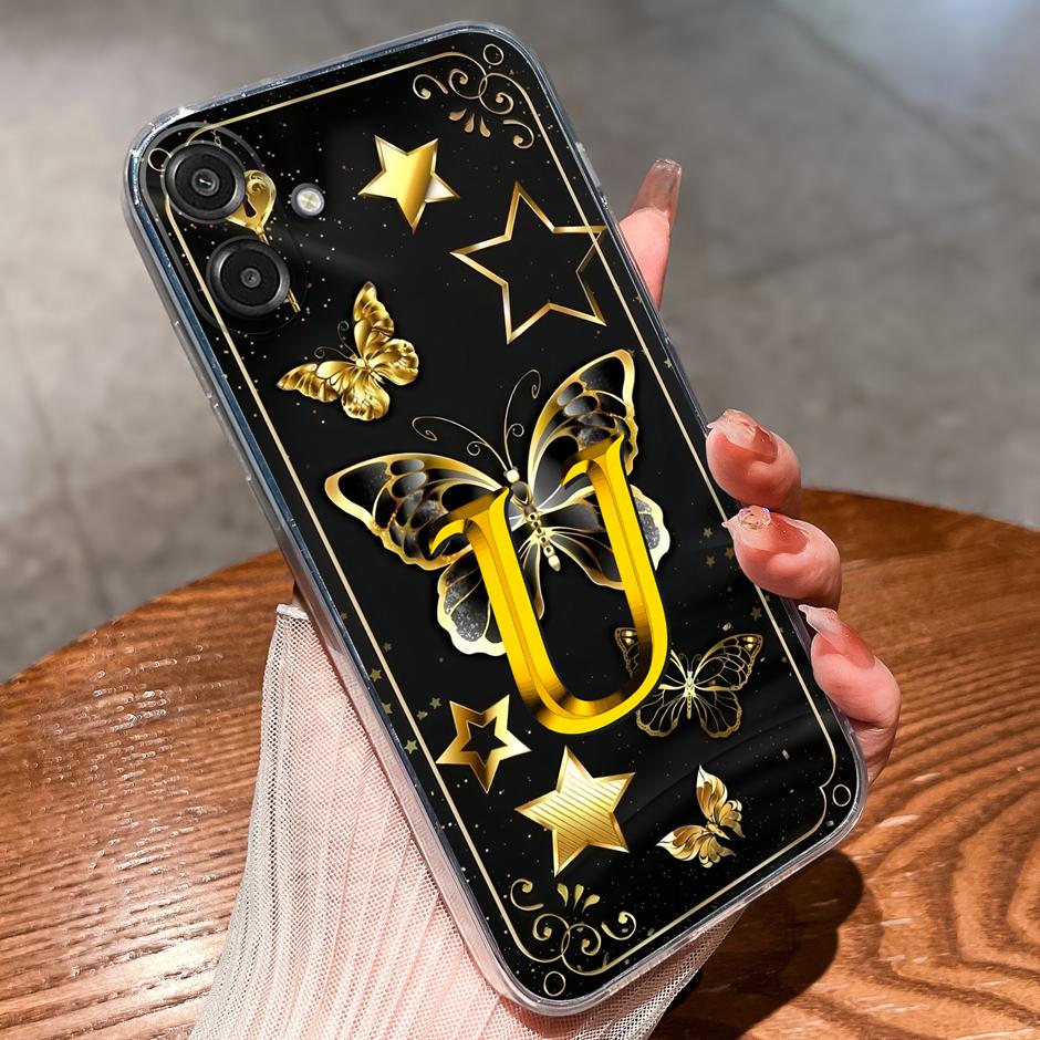 Phone Case For Samsung Galaxy A06 A07 4G 5G Cute Butterfly Letter Clear Silicone Protective Cover For SamsungGalaxyA06 A07 Funda