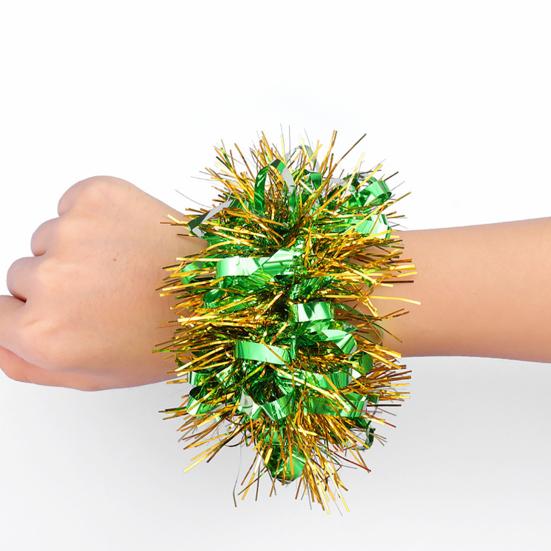 1 пара мишурных браслетов, красочная эластичная лента, универсальный размер для взрослых и детей, реквизит для детского сада, танцевального выступления, День защиты детей, спортивная группа поддержки