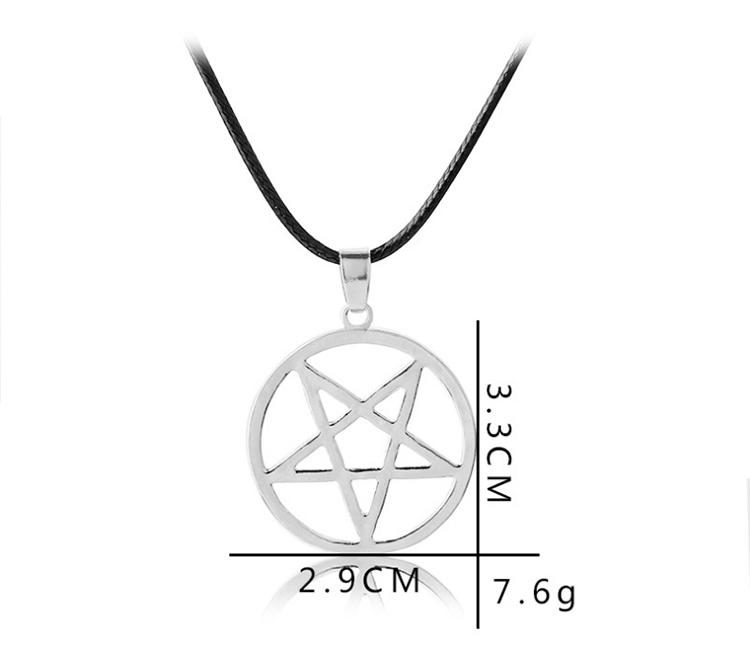 Fashion Black Butler Necklace Pentacle Pentagram Pendant Lucifer Satan Logo Sign Supernatural Jewelry For Men Women