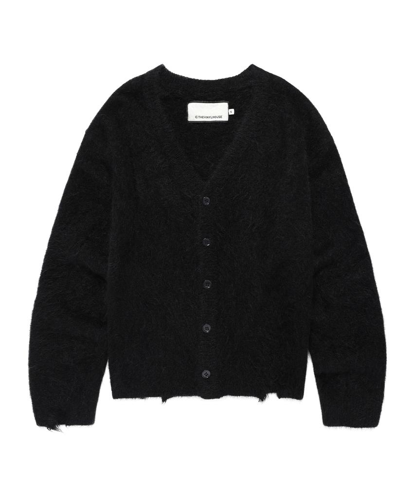 Thevinylhouse Grunge Cardigan Black