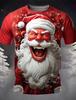 Christmas Santa Holiday Shirt 3D Printed Hot Christmas Short Sleeve Party Men's Tops Rave Printed Casual Fashion Menswear