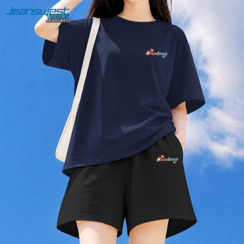Jeanswest Women's Pure Cotton T-Shirt & Cropped Pants Set