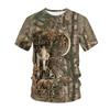 Summer Hunting Camouflage T Shirt for Men Casual Outdoors Printed Tees Selling Leisure Round Neck Short Sleeve Oversized Tops