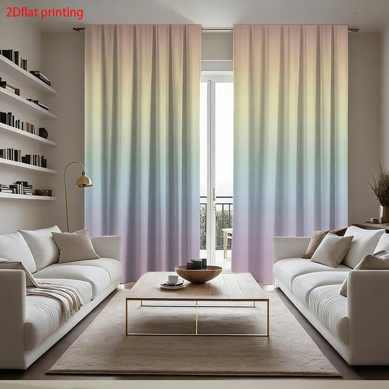 Ombre Gradient Curtains Sheer Drapes for Living Room Bedroom Window Panels Modern Aesthetic Light Filtering Privacy House