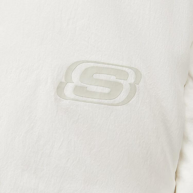 Skechers Серия спортивных лиг Жилет с высоким воротником Свободный теплый жилет Пуховый жилет Женский жилет Хлопково-конфетный-белый L425W039-0074