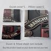 Manchester Emblem Three-piece set (1 * duvet cover + 2 * pillowcase, without core) 2D Flat Duvet cover and pillowcase Bedding set Soft and comfortable