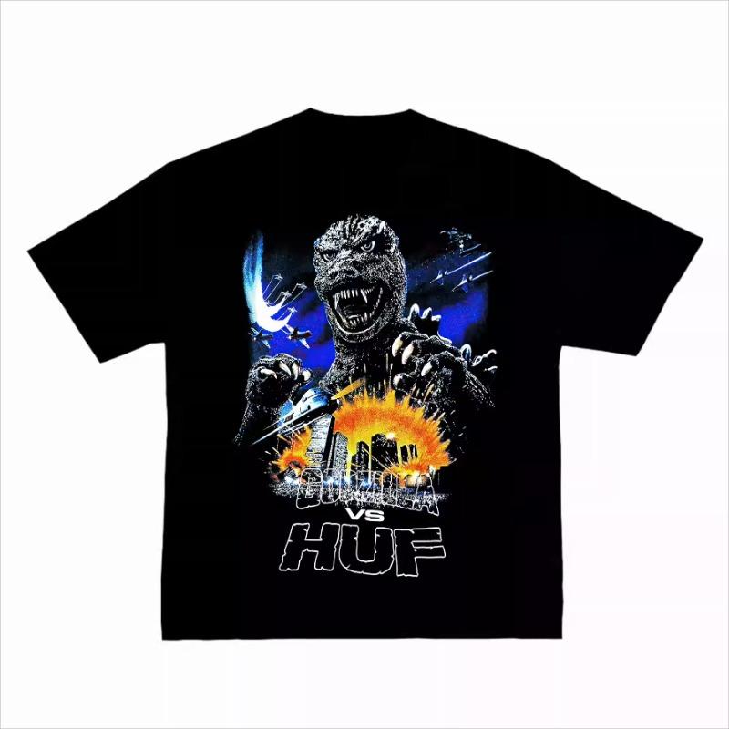 Ultraman, Monster, Godzilla Godzilla American Small Neckline Anime Cotton Short Sleeve Tt-Shirt Men and Women