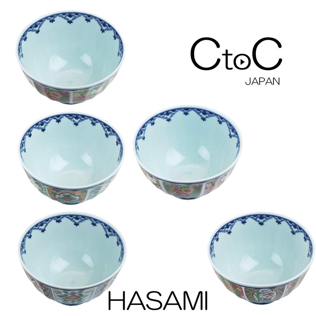 Ctoc Japan Rice Bowl Multi Rice Bowl Hasami Ware Old Imari Style Picture Change Rice Bowl Set of 5 841517 5 Pieces 12x7.3cm