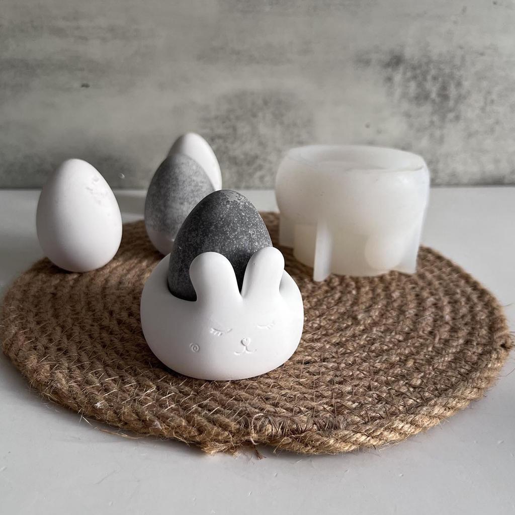 Пасхальные кролики Подсвечник Силиконовая форма Форма в виде кролика Подставка для яиц Чаша для хранения Форма для изготовления поделок своими руками Украшения для вечеринки