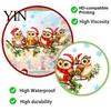 Window Glass Art 1/2 Sheets Christmas Cartoon Owl Cling, Standing on Branch Bird Theme Stickers Static Sticker, Removable Waterproof Decal,