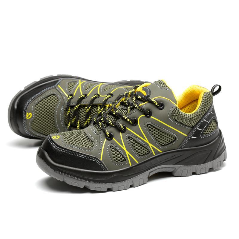 Oulylan Male Anti Smash Work Shoes Non-Slip Round Toe Safety Boots Summer Wear Resistant Labor Footwear Large Size 38 To 46