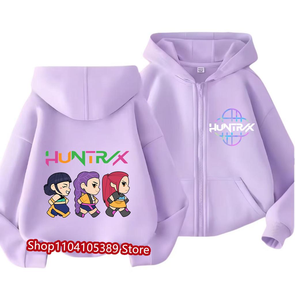 2026 Фильм Толстовки на молнии Спортивные футболки K-pop Охотники на демонов Худи Детская одежда Детская для девочки мальчика Толстовка на молнии Худи Детский повседневный топ