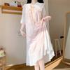 Large Size Summer Mesh Pajama Dress Women's Loose and Cute Pajama Home Clothing Short Sleeved Skirt