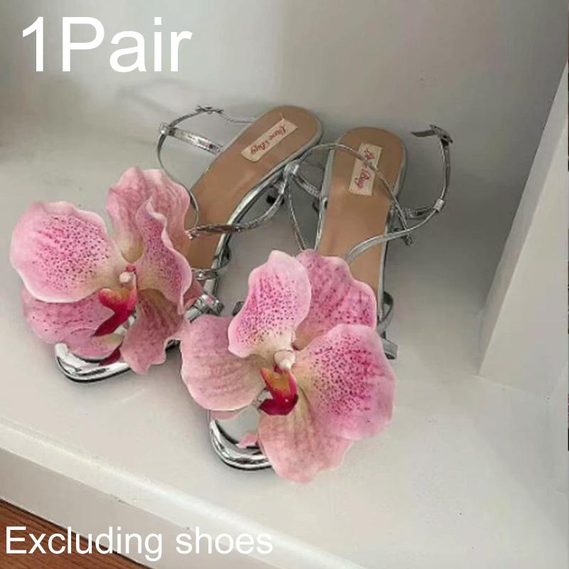 1 пара Шармы для обуви в форме бабочки, Декор для сандалий, Богемные аксессуары для обуви, Сделай сам, Клипсы для обуви, Элегантный цветок орхидеи, Разноцветный
