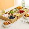 Бамбуковая тарелка для закусок на 9 подносов, японская тарелка для суши, ресторанное блюдо для сервировки хот-пота, чайный столик, тарелка для сухофруктов