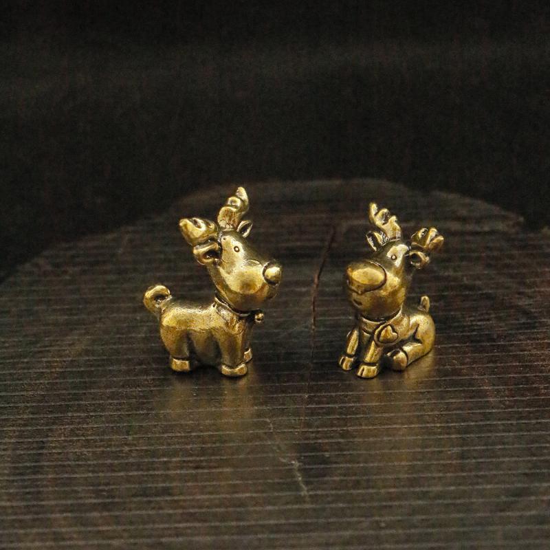 Фигурка лося из латуни ручной работы Металлические медные украшения с детализацией рогов Рождественский декор лося Украшения для дома и стола Элегантный подарок