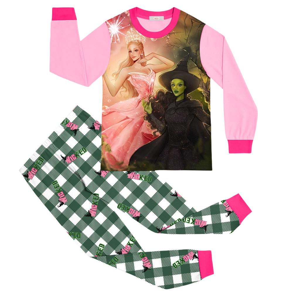 Детский модный костюм юбка топ с круглым вырезом и длинными рукавами брюки