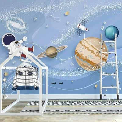 Фотообои Nordic Hand Painted 3D Cartoon Space Planet Pattern Mural Детская комната Фон Настенная живопись