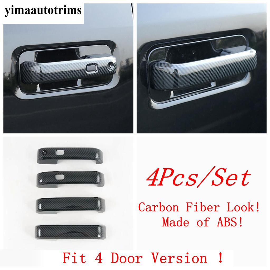 Side Door Handle Bowl Frame Decorative Sequ Cover Trim For Ford F-150 / Raptor 2015 - Chrome / Carbon Fiber Accessories
