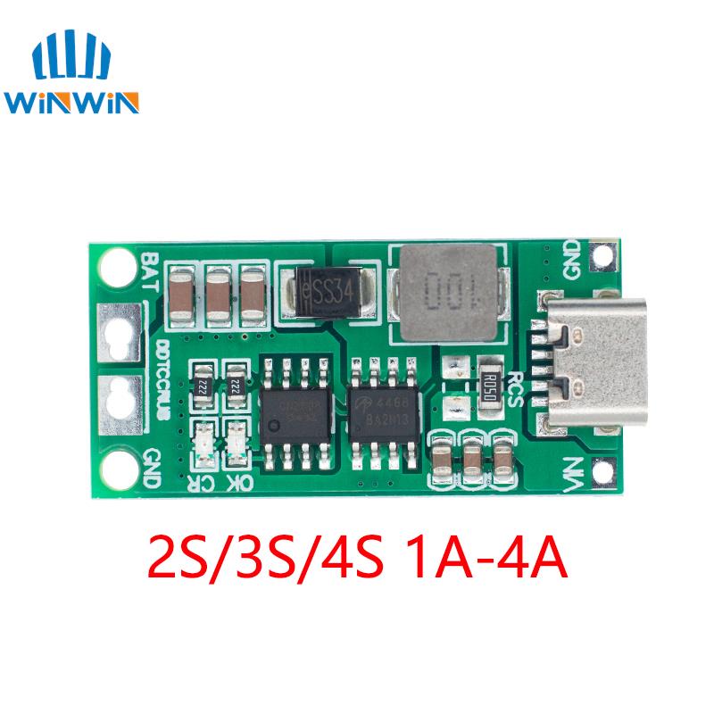 Multi-Cell 2S 3S 4S Type-C To 8.4V 12.6V 16.8V Step-Up Boost LiPo Polymer Li-Ion Charger 7.4V 11.1V 14.8V 18650 Lithium Battery