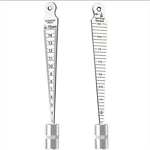 Wolfride Taper Gauge, 2-Type Unit Hole Diameter Measurement, Metric and Inch Dimensions, Gap Gauge, Hole Diameter Measurement, Length Measurement, Sta