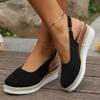 Fashion Ladies Shoes On Sale 2024 High Quality One Kick Women's Sandals Autumn Round Toe Solid Platform Wedge Casual Slingbacks Sandals