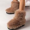 Fashion Y2K Fluffy Furry Snow Boots Women Winter Thicken Short Plush Warm Ankle Boots Woman Comfy Non Slip Platform Winter Shoes Female
