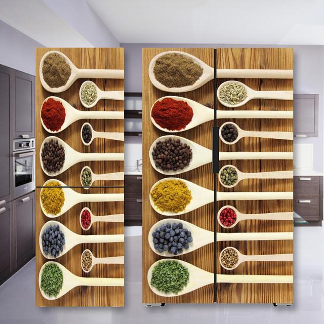 Наклейка на холодильник с кофе, дверная крышка, ПВХ, обои на холодильник, виниловая самоклеящаяся съемная наклейка на стену для замораживания, домашний декор