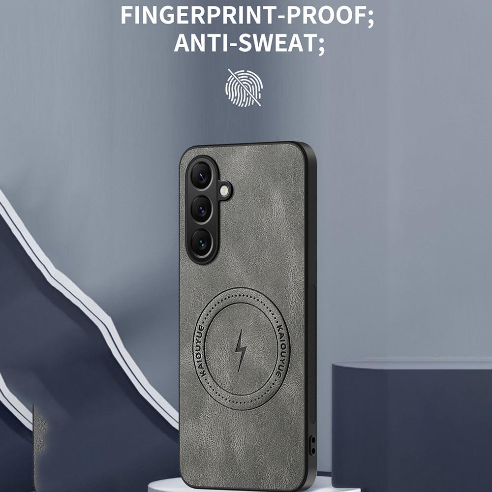 For Samsung Galaxy S26 Magnetic Case Nappa Texture PU Leather TPU Phone Back Cover