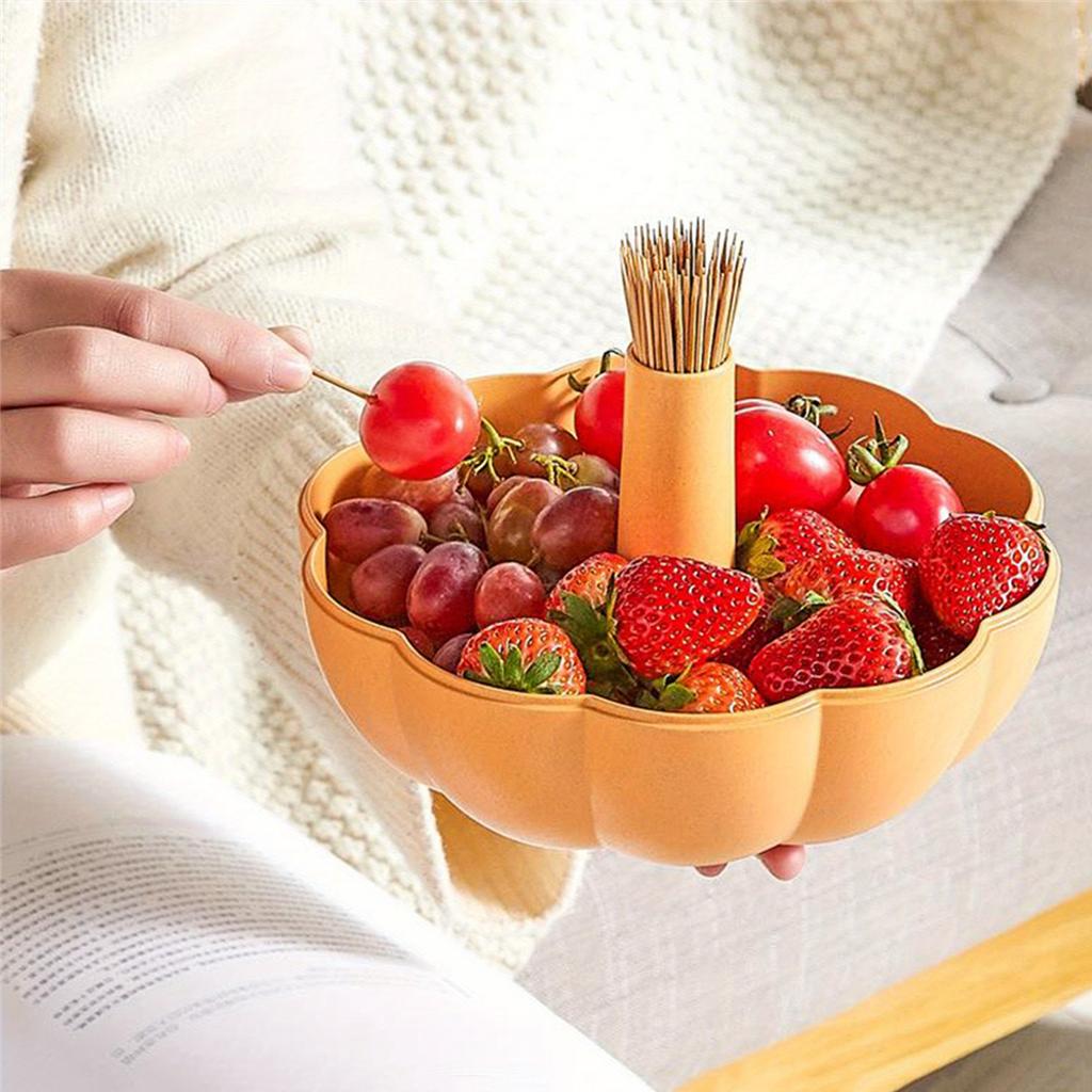 Pumpkin Dried Fruit Basket Creative Double Layer Sealed Waterproof Basket Fruit Snack Box for Living Room Home Decoration