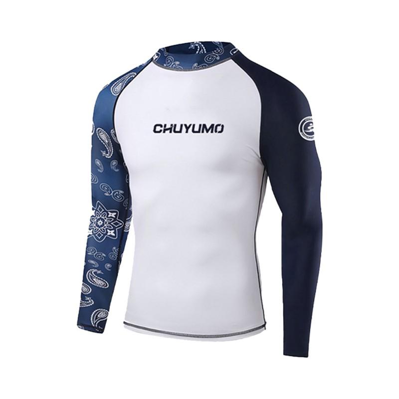 Mens Quick-Dry Rash Guard Set Long Sleeve Top Pants UV Protection Swimwear Surfing Diving Snorkeling Water Sports