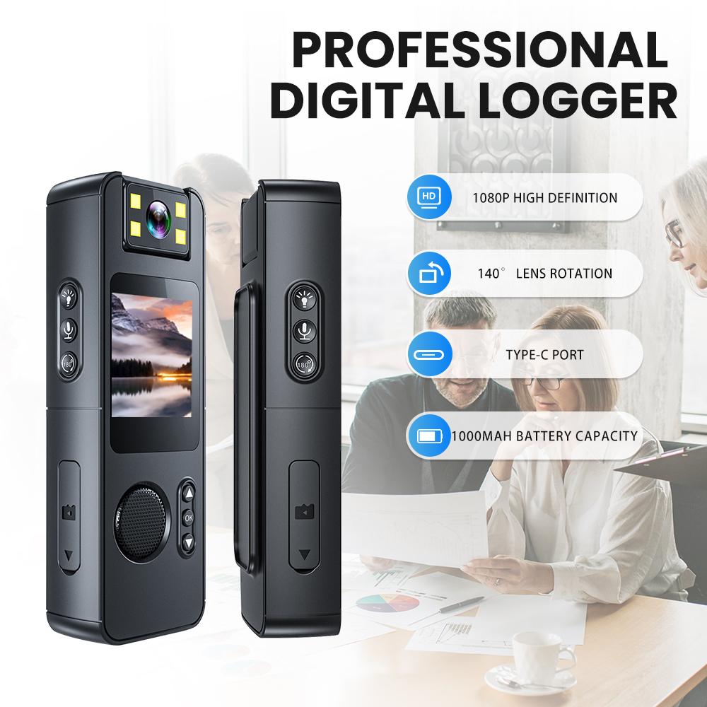 HD Portable Body Camera with 180 Degrees Rotatable Lens, WiFi Connectivity Audio Video Record & LED Light for Outdoor Trip