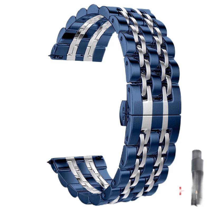 Ремешок из нержавеющей стали 22 мм 20 мм для Samsung Watch 3 4 5 45 мм Gear S3 46 мм 42 мм Active2 40 44 мм Металлический ремешок Браслет