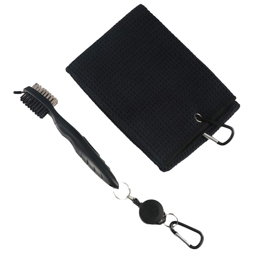Golf Cleaning Set Golf Double-sided Cleaning Brush Golf Towel and Brush Head Groove Cleaner Set