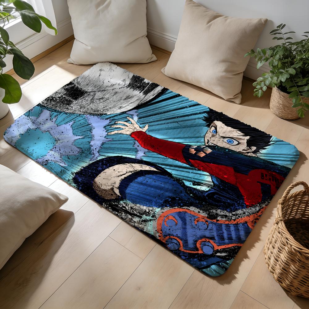Anime BBlue Lock Soccer Floor Mat Soft Flannel Absorbent Mat Non-Slip Rug Home Bedroom Bathroom