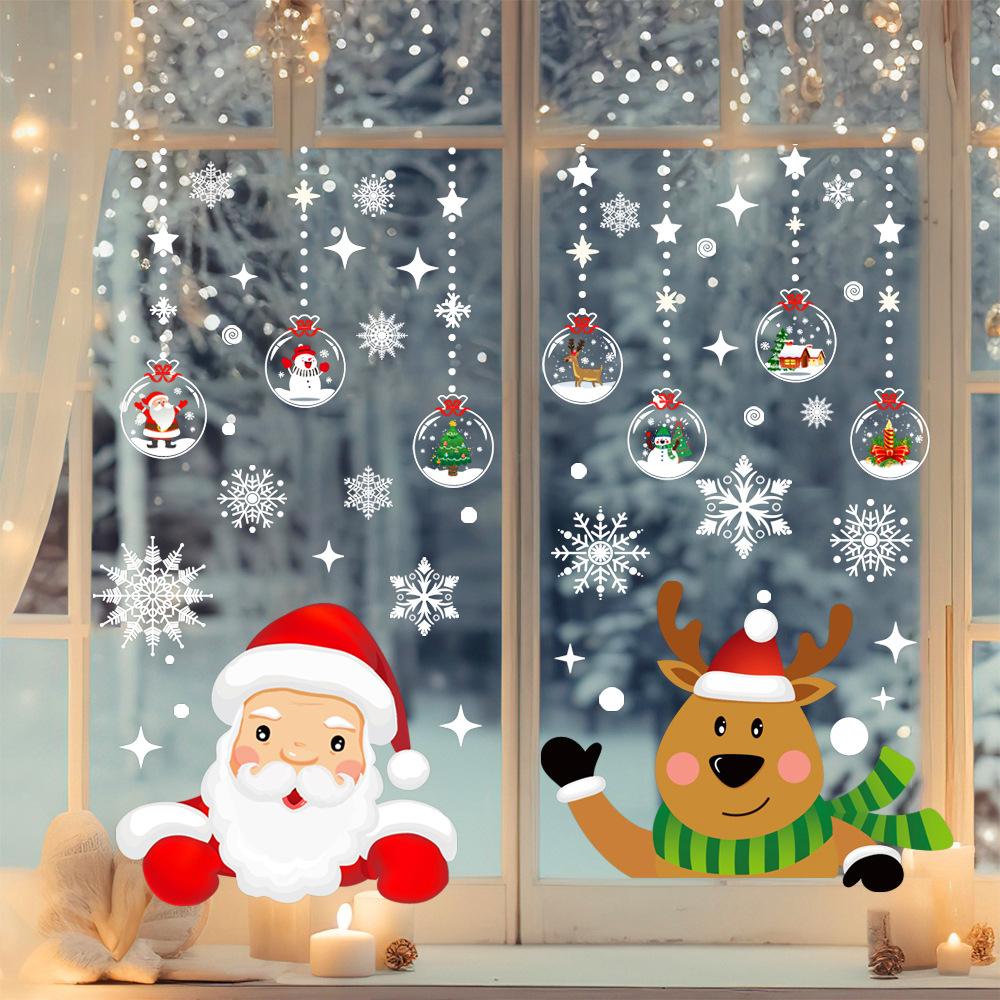 Christmas Window Sticker Merry New Year Decorations For Home 2026 Cristmas Ornament Xmas Navidad Natal Gifts Festive 2025