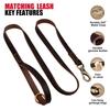 Real Leather Dog Collar Leash Set Personalized Pet Collar With Leash Free Engraving Nameplate For Small Medium Large Dogs