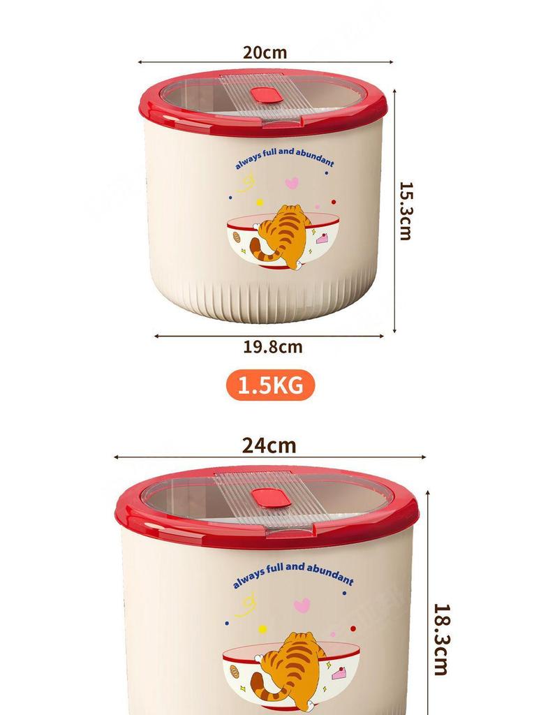 Moisture-Proof Cat & Dog Food Storage Bucket - Food-Grade, Sealed Container for Grain, Rice & Pet Food.