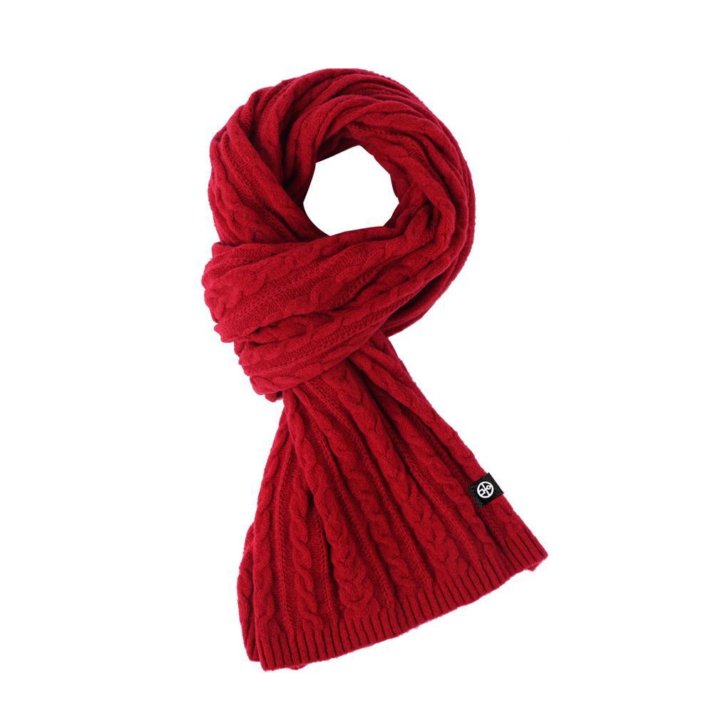 Women's Red Knitted Shawl: Customized High-End Winter Scarf for a Warm, Stylish Look