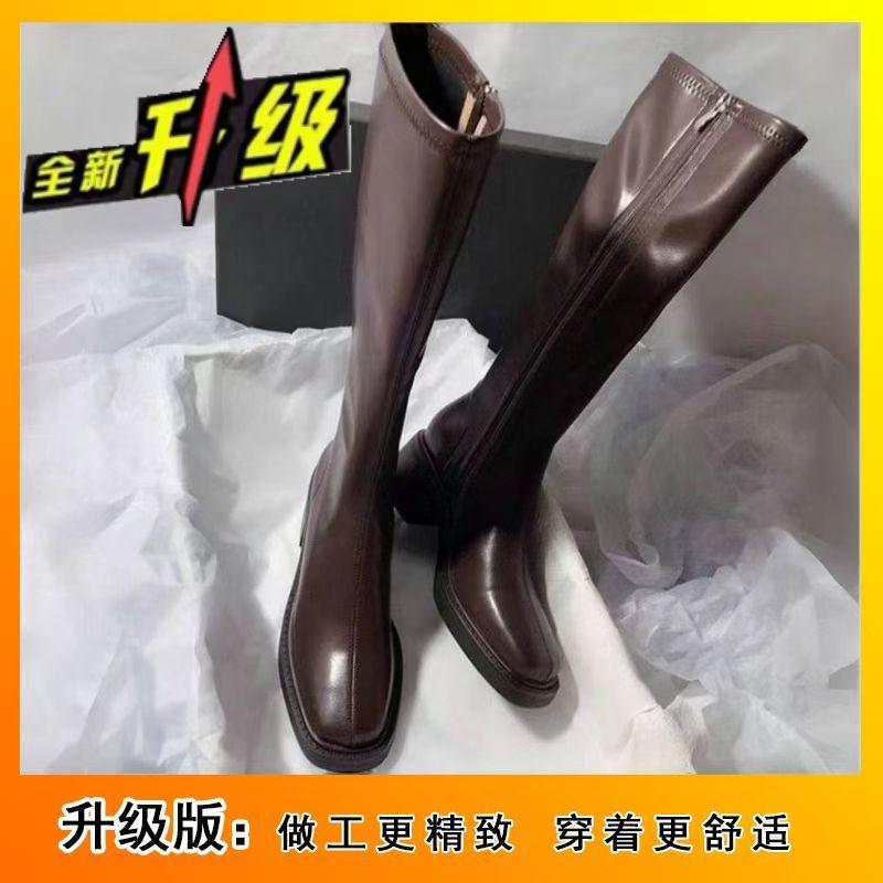 Side Zipper But Knee High Boots 2025 Autumn and Winter New Retro Thick Heel Boots Children's Tall and Thin Boots