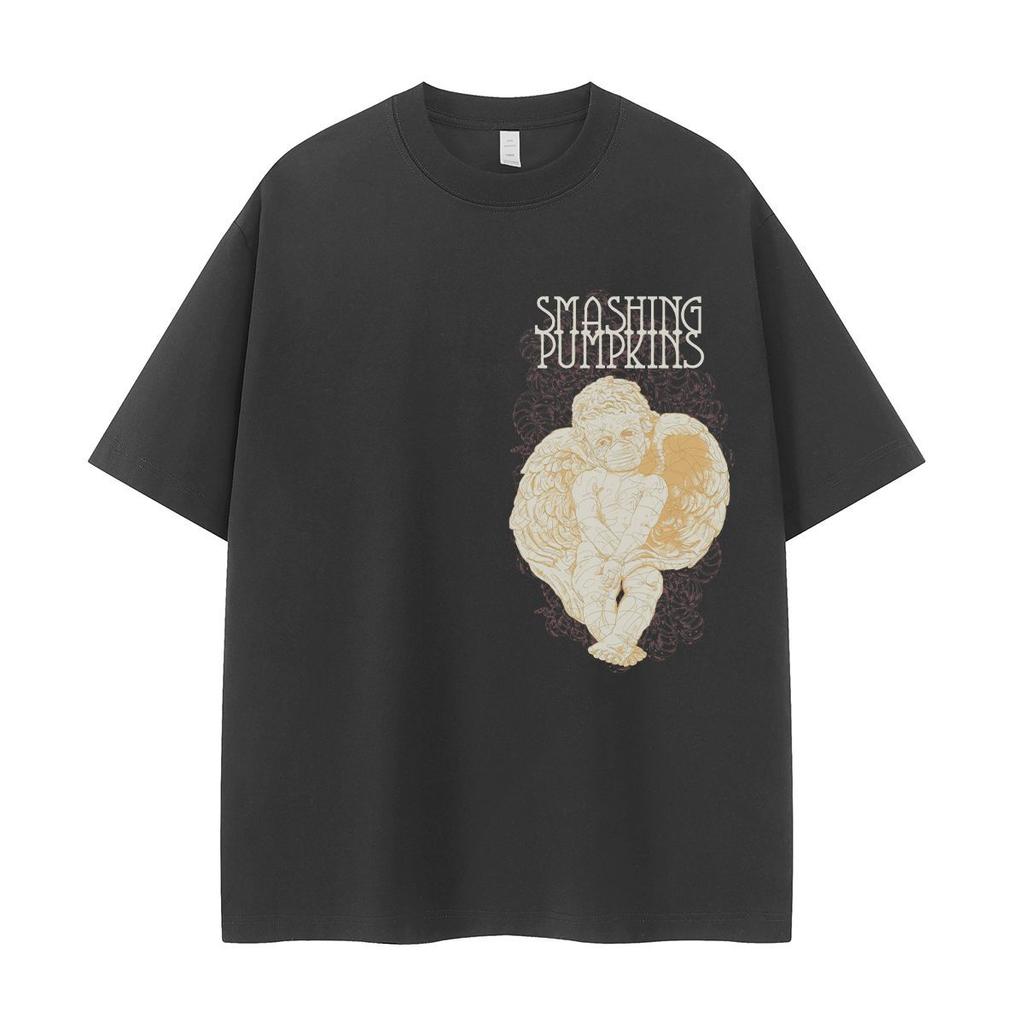 Smashing Pumpkins Band Retro American Street Indie Angel Rock Short-sleeved T-shirt for Men and Women In Summer