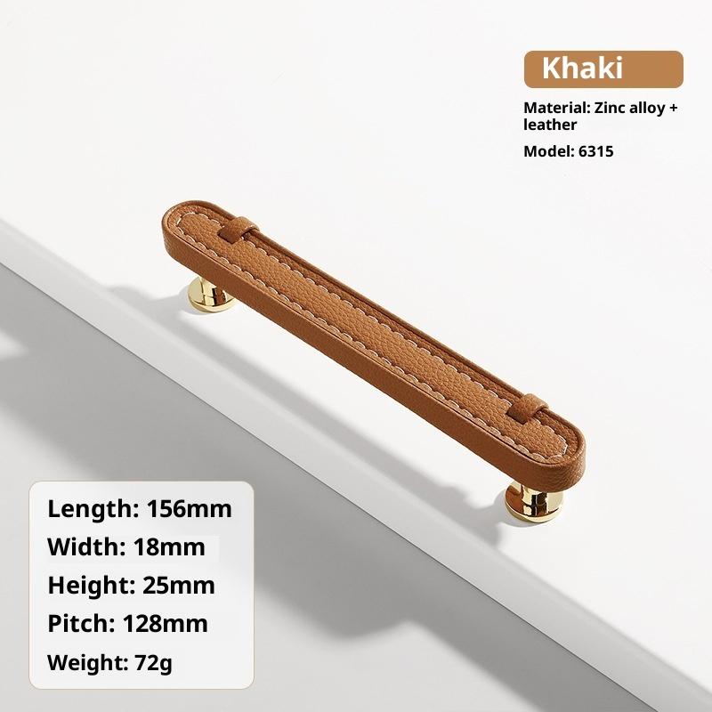 Ручки и ручки для обувного шкафа из цинкового сплава с кожаной ручкой, кухонные ручки для дверей шкафа, ручки для ящиков, мебельная фурнитура